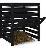 VidaXL Compostbak 63,5x63,5x77,5 cm massief grenenhout zwart