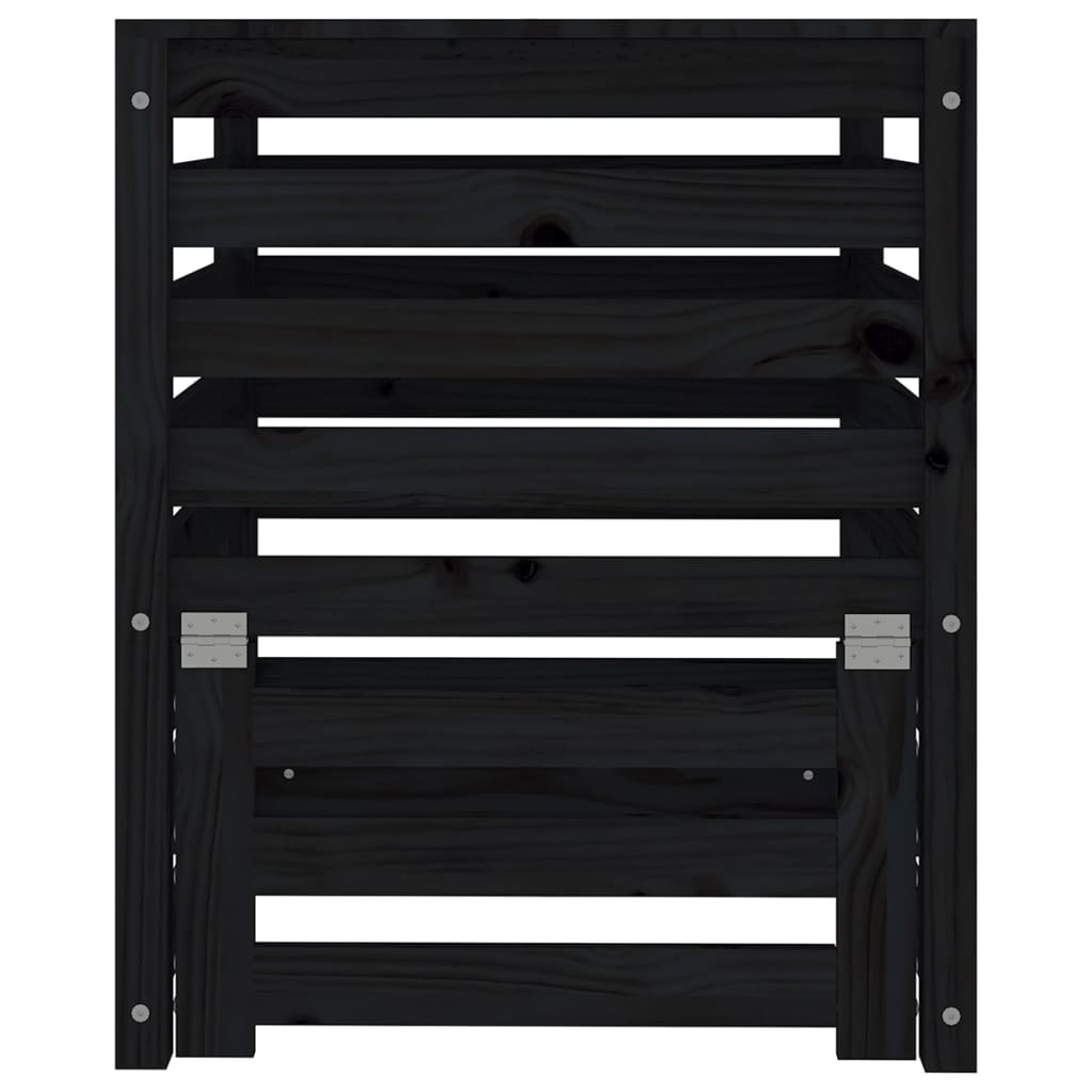 VidaXL Compostbak 63,5x63,5x77,5 cm massief grenenhout zwart