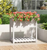 VidaXL Plantenbak met schap 82,5x54x81 cm massief grenenhout wit