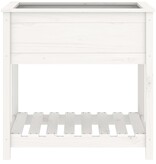 VidaXL Plantenbak met schap 82,5x54x81 cm massief grenenhout wit