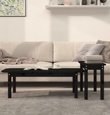 VidaXL 2-delige Salontafelset massief grenenhout zwart