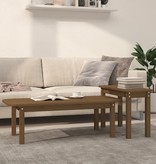 VidaXL 2-delige Salontafelset massief grenenhout honingbruin