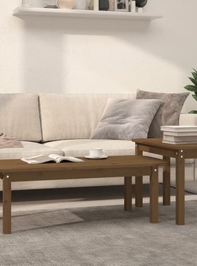 VidaXL 2-delige Salontafelset massief grenenhout honingbruin