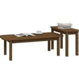 VidaXL 2-delige Salontafelset massief grenenhout honingbruin