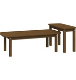 VidaXL 2-delige Salontafelset massief grenenhout honingbruin