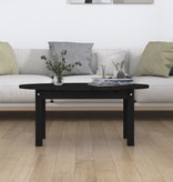VidaXL Salontafel 80x40x35 cm massief grenenhout zwart