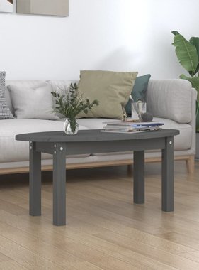 VidaXL Salontafel 80x40x35 cm massief grenenhout grijs