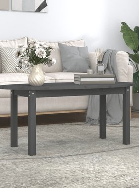 VidaXL Salontafel 110x55x45 cm massief grenenhout grijs