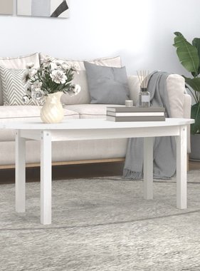 VidaXL Salontafel 110x55x45 cm massief grenenhout wit