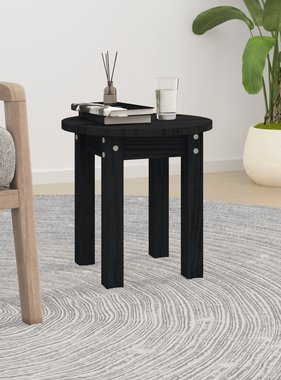VidaXL Salontafel Ø 35x35 cm massief grenenhout zwart