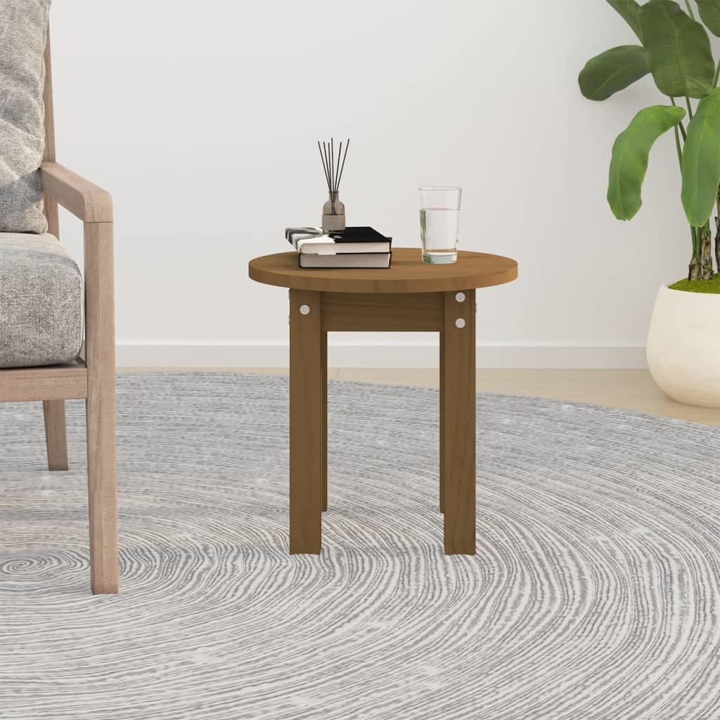 VidaXL Salontafel Ø 35x35 cm massief grenenhout honingbruin