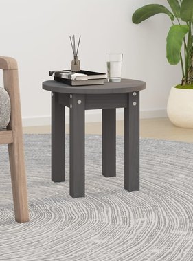 VidaXL Salontafel Ø 35x35 cm massief grenenhout grijs