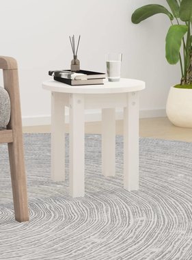 VidaXL Salontafel Ø 35x35 cm massief grenenhout wit