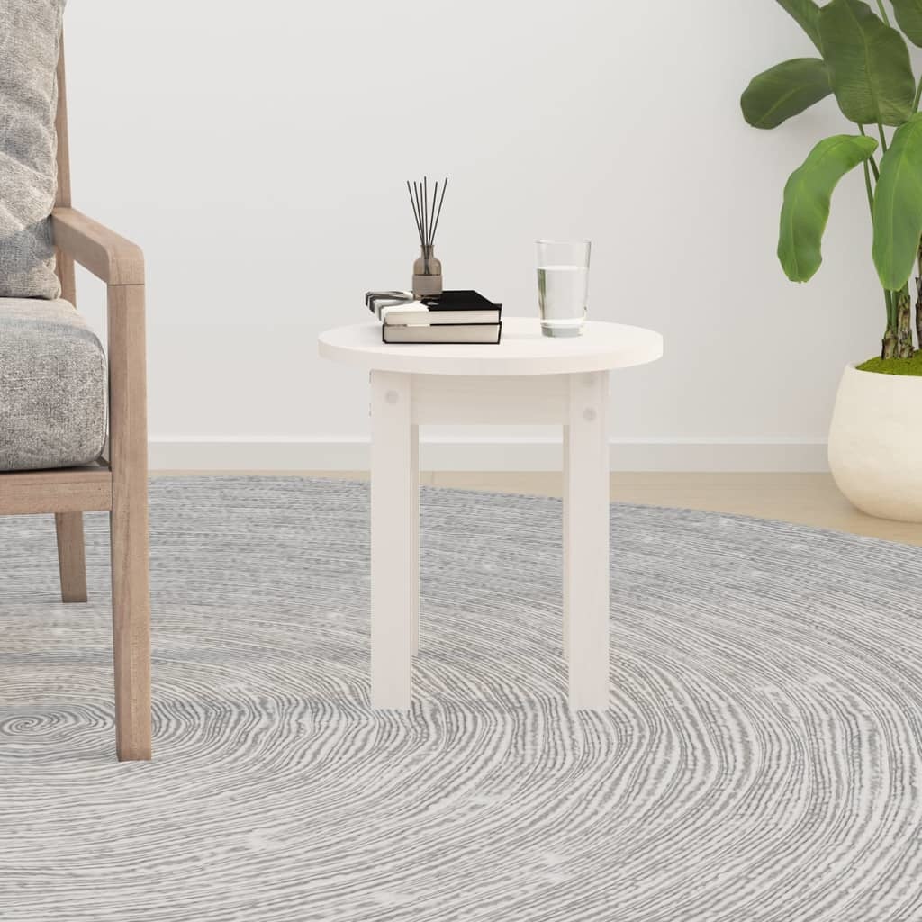 VidaXL Salontafel Ø 35x35 cm massief grenenhout wit