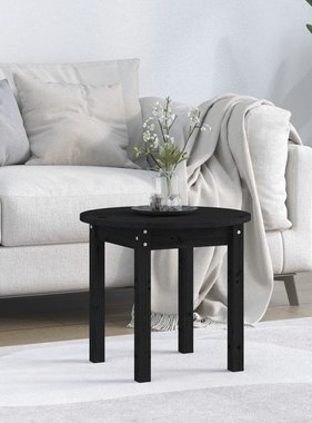 VidaXL Salontafel Ø 45x40 cm massief grenenhout zwart
