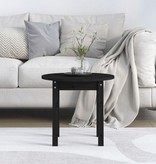 VidaXL Salontafel Ø 45x40 cm massief grenenhout zwart