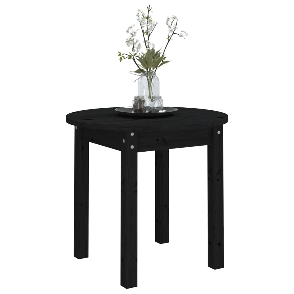 VidaXL Salontafel Ø 45x40 cm massief grenenhout zwart