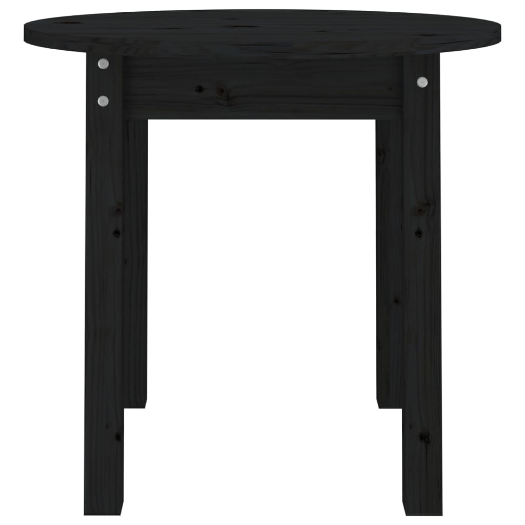 VidaXL Salontafel Ø 45x40 cm massief grenenhout zwart