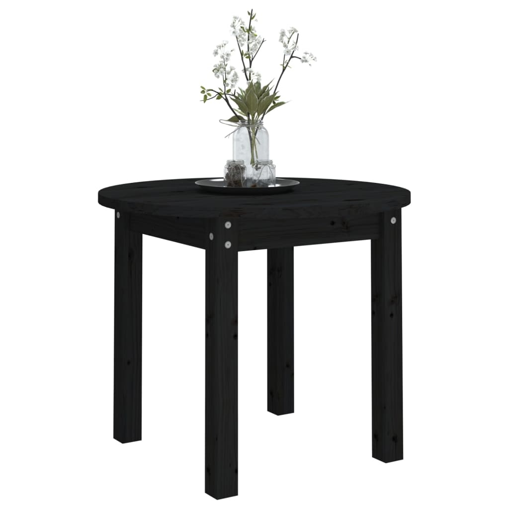 VidaXL Salontafel Ø 55x45 cm massief grenenhout zwart