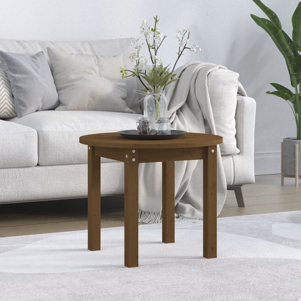 VidaXL Salontafel Ø 55x45 cm massief grenenhout honingbruin