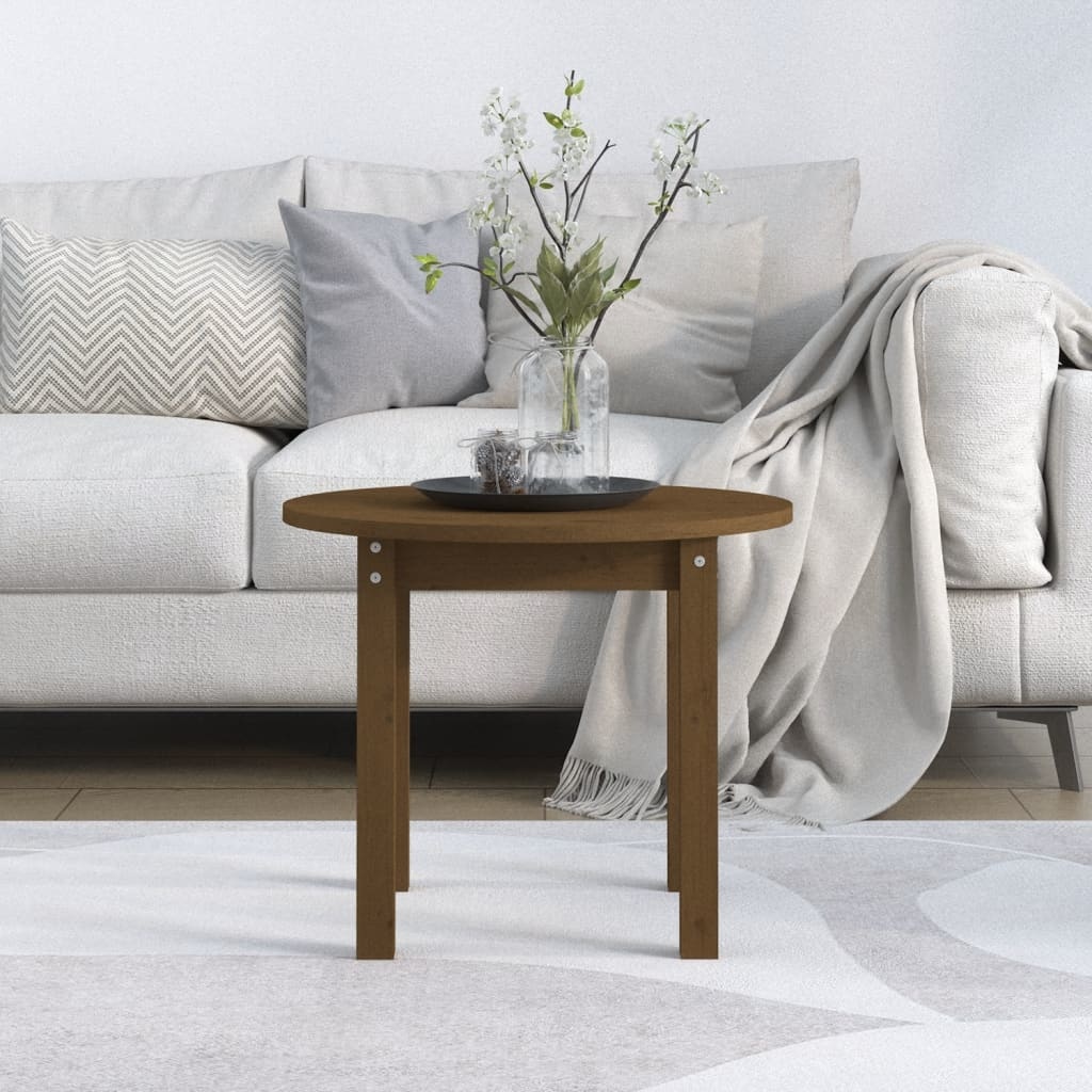 VidaXL Salontafel Ø 55x45 cm massief grenenhout honingbruin