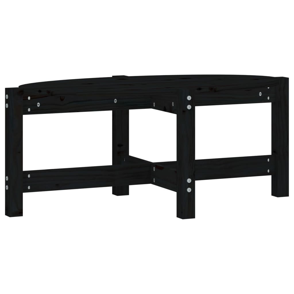 VidaXL Salontafel 87x48x35 cm massief grenenhout zwart