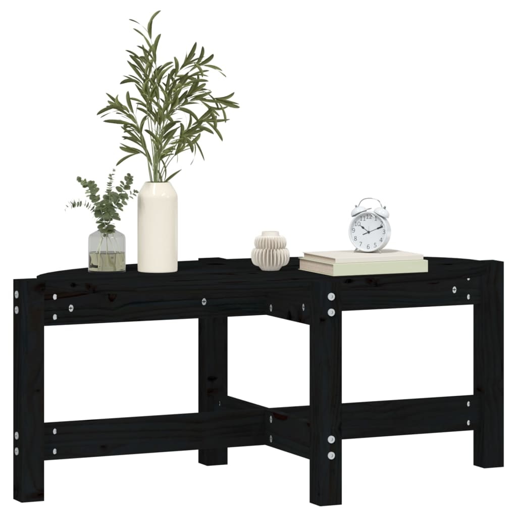 VidaXL Salontafel 87x48x35 cm massief grenenhout zwart