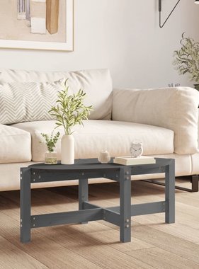 VidaXL Salontafel 87x48x35 cm massief grenenhout grijs