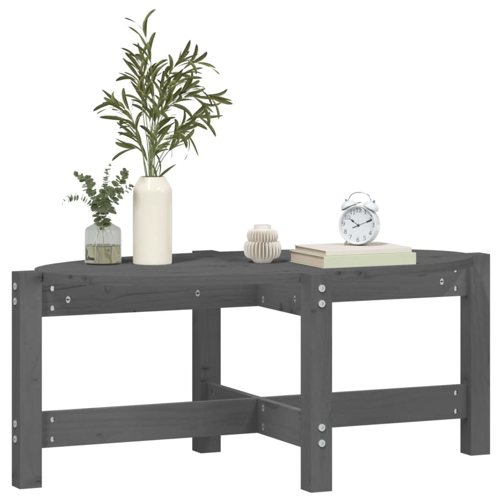 VidaXL Salontafel 87x48x35 cm massief grenenhout grijs