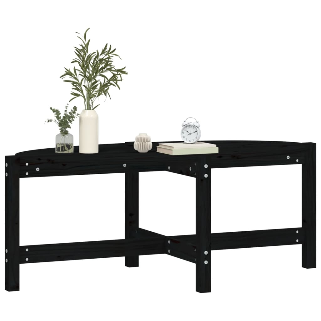 VidaXL Salontafel 118x63x45 cm massief grenenhout zwart