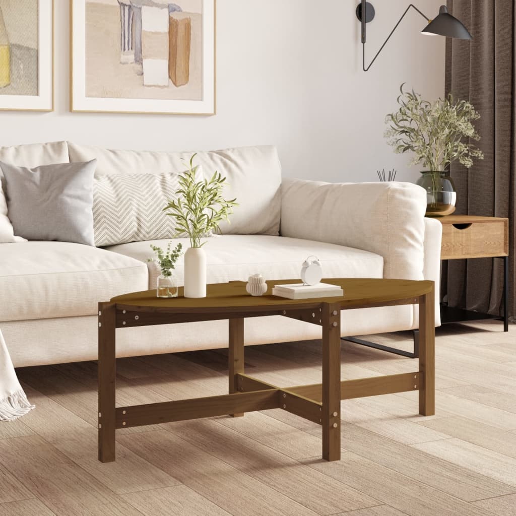 VidaXL Salontafel 118x63x45 cm massief grenenhout honingbruin