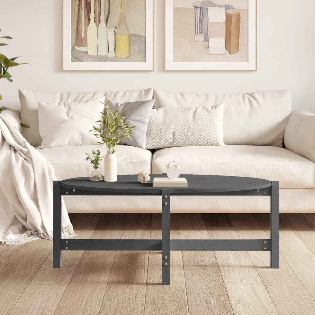 VidaXL Salontafel 118x63x45 cm massief grenenhout grijs