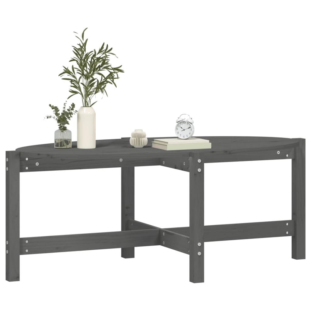 VidaXL Salontafel 118x63x45 cm massief grenenhout grijs