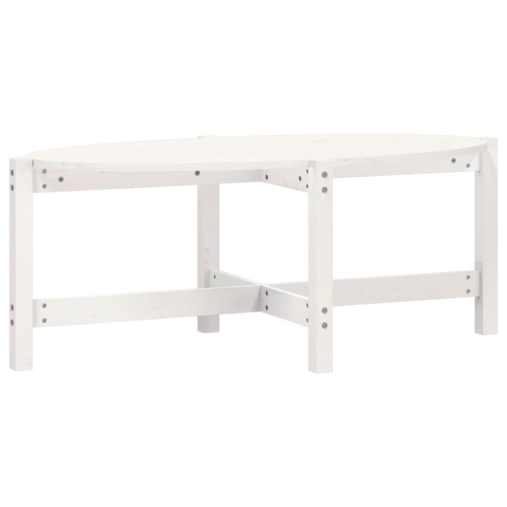 VidaXL Salontafel 118x63x45 cm massief grenenhout wit