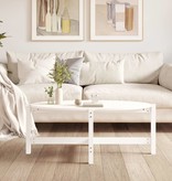 VidaXL Salontafel 118x63x45 cm massief grenenhout wit