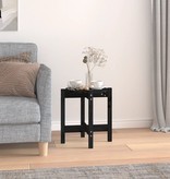 VidaXL Salontafel Ø 42,5x45 cm massief grenenhout zwart