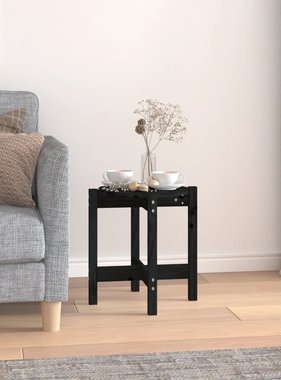 VidaXL Salontafel Ø 42,5x45 cm massief grenenhout zwart