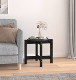 VidaXL Salontafel Ø 52,5x45 cm massief grenenhout zwart
