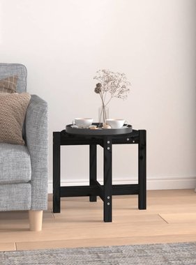 VidaXL Salontafel Ø 52,5x45 cm massief grenenhout zwart