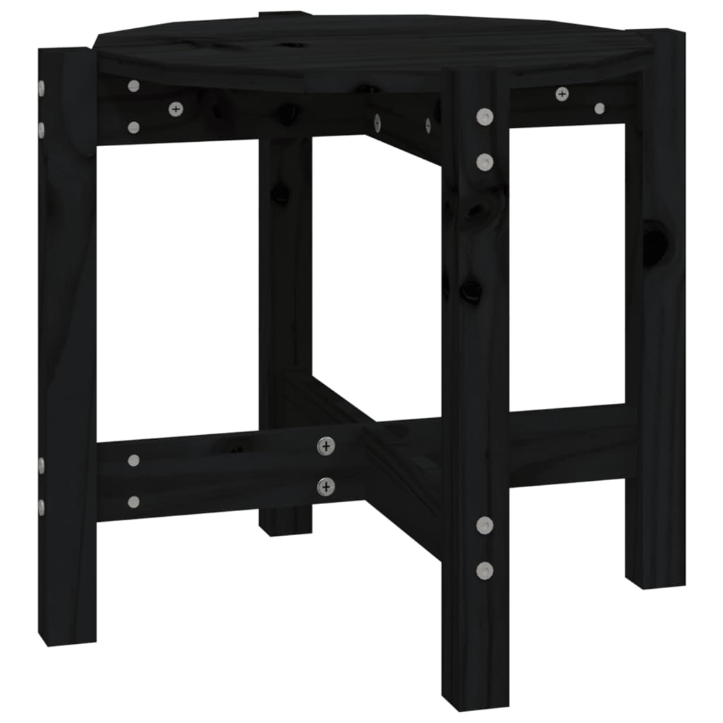 VidaXL Salontafel Ø 52,5x45 cm massief grenenhout zwart