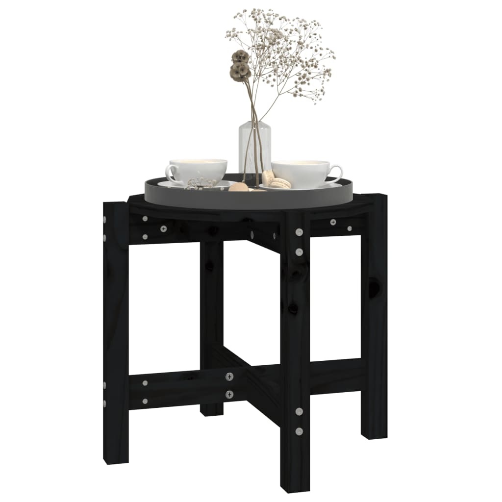 VidaXL Salontafel Ø 52,5x45 cm massief grenenhout zwart
