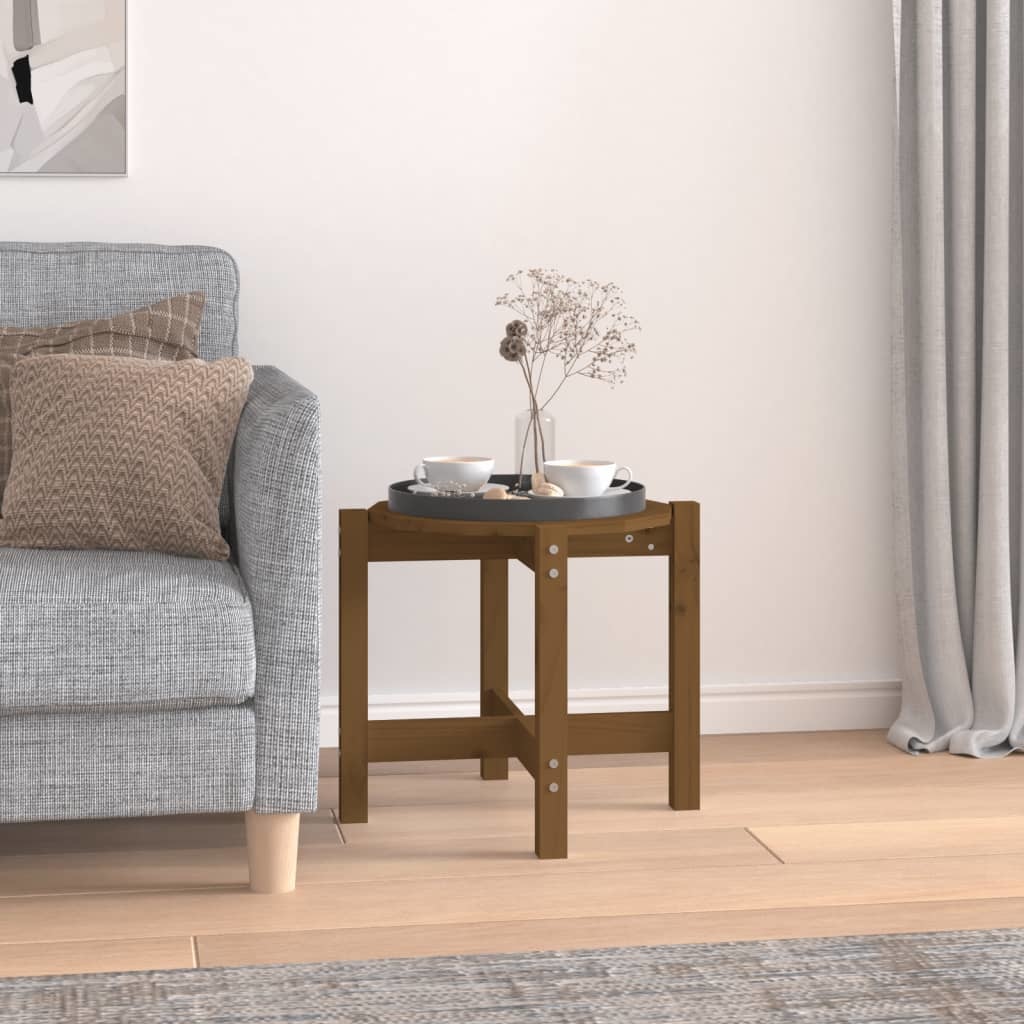 VidaXL Salontafel Ø 52,5x45 cm massief grenenhout honingbruin