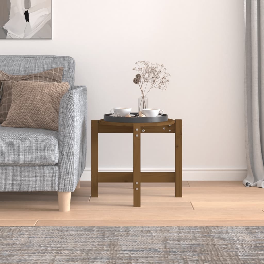 VidaXL Salontafel Ø 52,5x45 cm massief grenenhout honingbruin