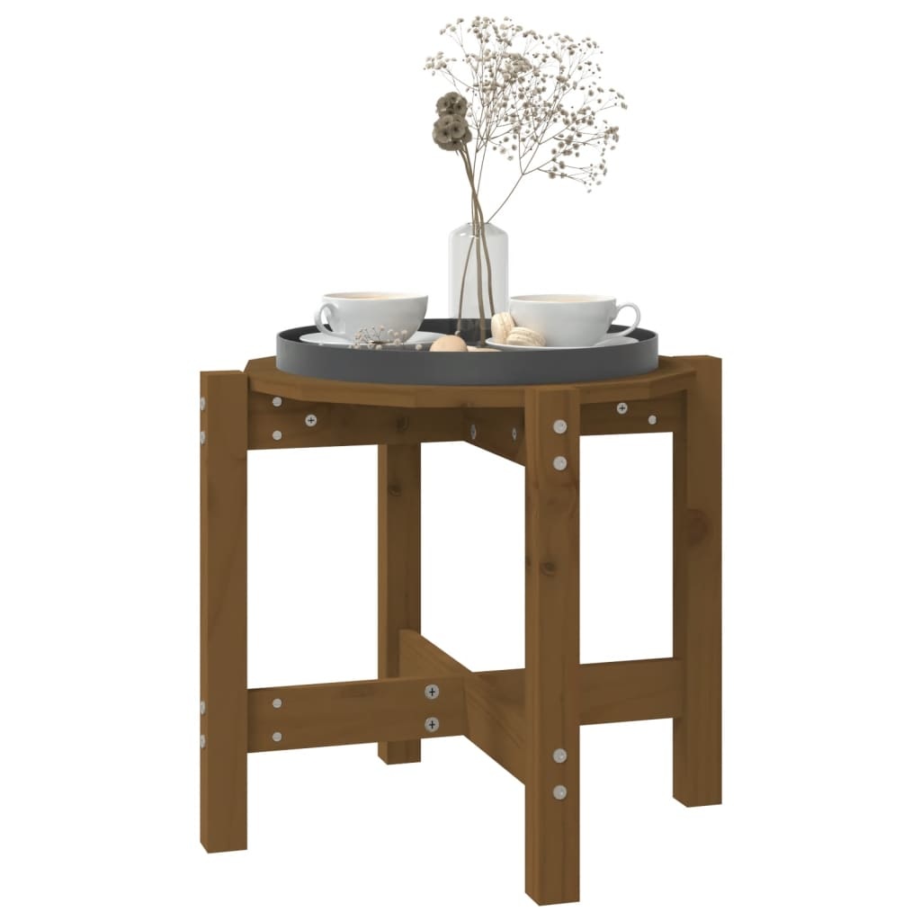 VidaXL Salontafel Ø 52,5x45 cm massief grenenhout honingbruin