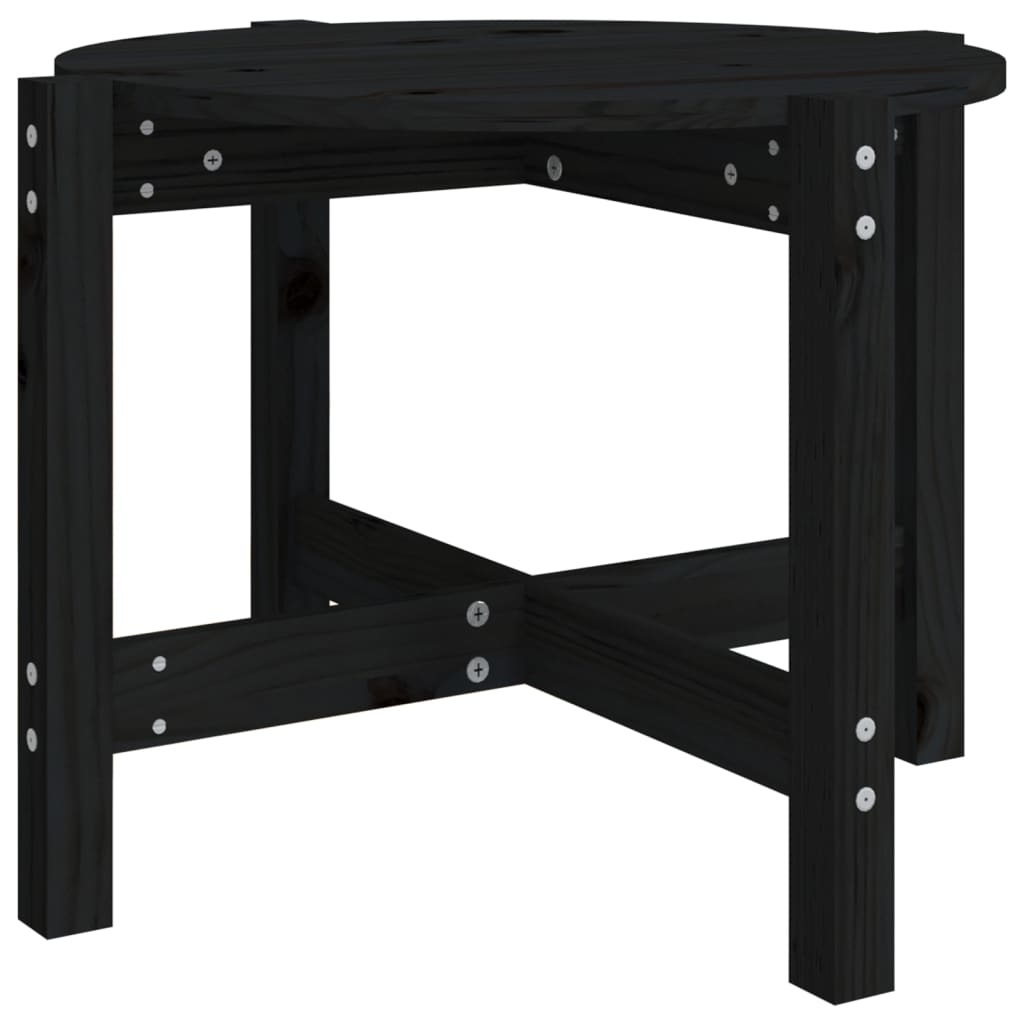 VidaXL Salontafel Ø 62,5x45 cm massief grenenhout zwart