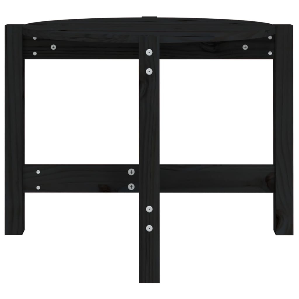 VidaXL Salontafel Ø 62,5x45 cm massief grenenhout zwart
