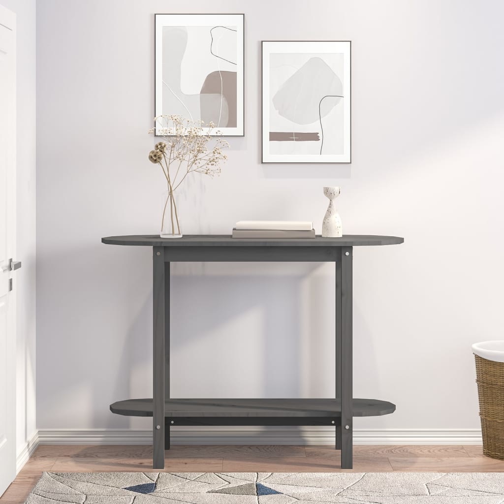 VidaXL Wandtafel 110x40x80 cm massief grenenhout grijs