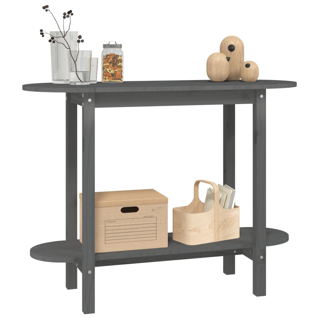 VidaXL Wandtafel 110x40x80 cm massief grenenhout grijs