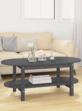 VidaXL Salontafel 110x55x45 cm massief grenenhout grijs