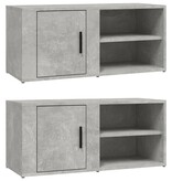 VidaXL Tv-meubels 2 st 80x31,5x36 cm bewerkt hout betongrijs